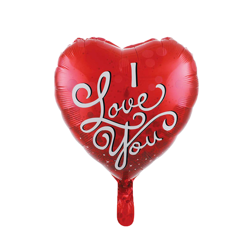 18" Red w/White Letters Heart Shaped 'I Love You' Balloon image 0