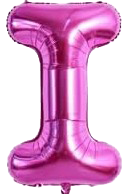 16" Pink Letter 'I' Foil Balloon image 0