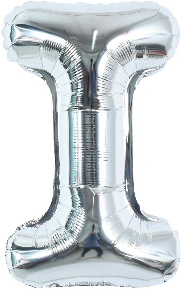40" Jumbo 'I' Silver Alphabet Foil Balloon image 0