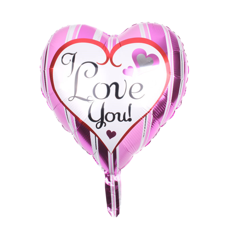 18" White w/Pink Border Heart Shaped 'I Love You' Balloon image 0