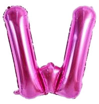 16" Pink Letter 'W' Foil Balloon image 0