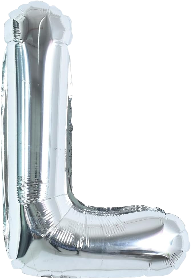40" Jumbo 'L' Silver Alphabet Foil Balloon image 0
