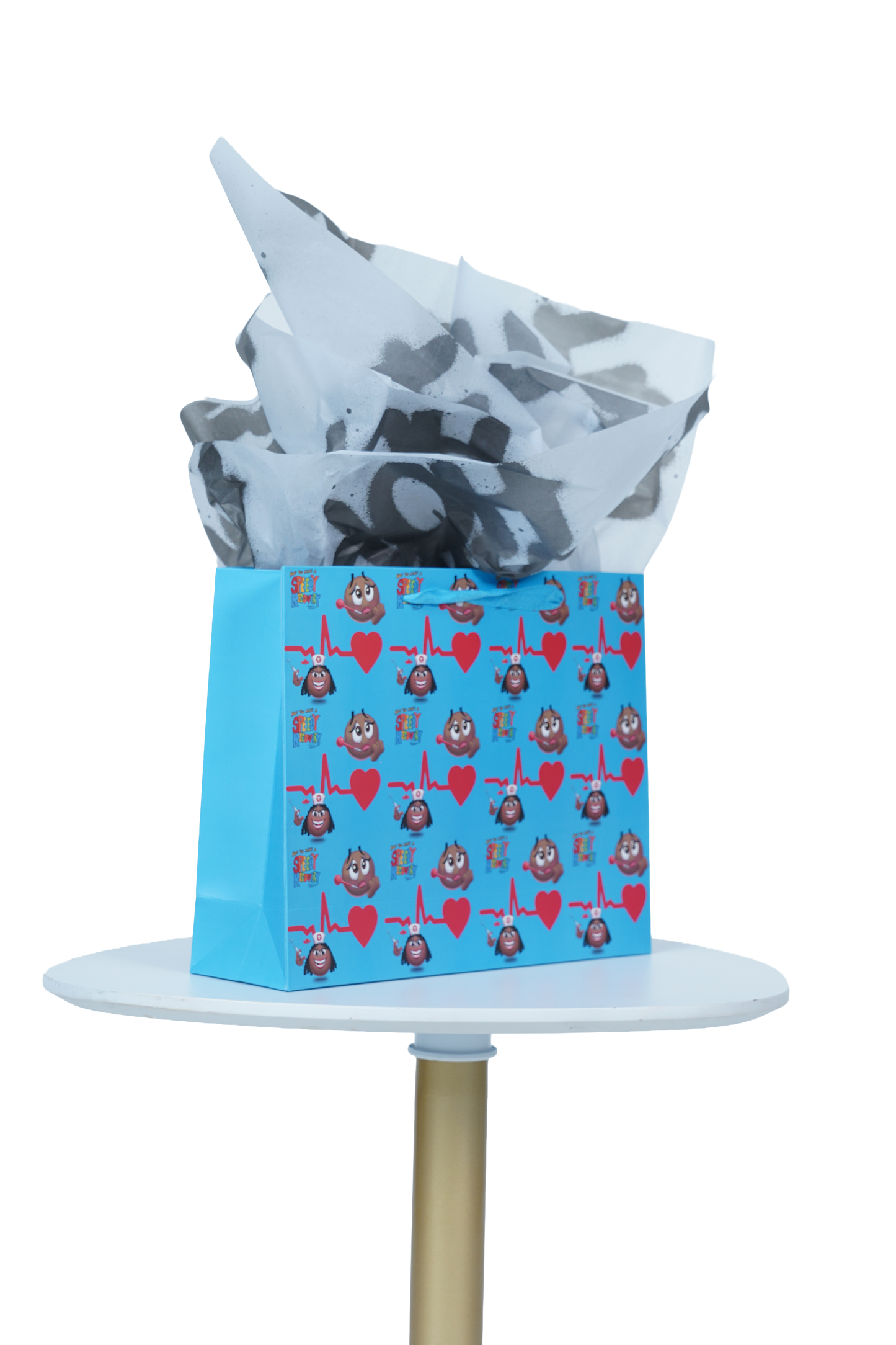 Caricature Gift Bag w/Colored Handles image 1