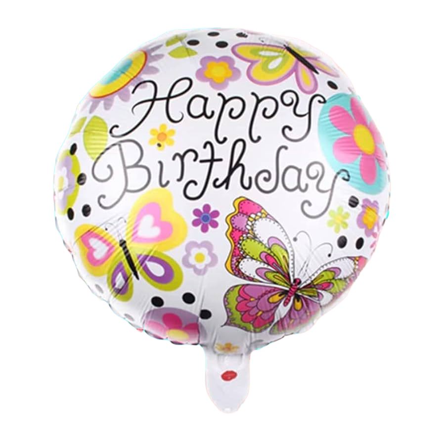18" 'Happy Birthday' Butterfly Balloon image 0