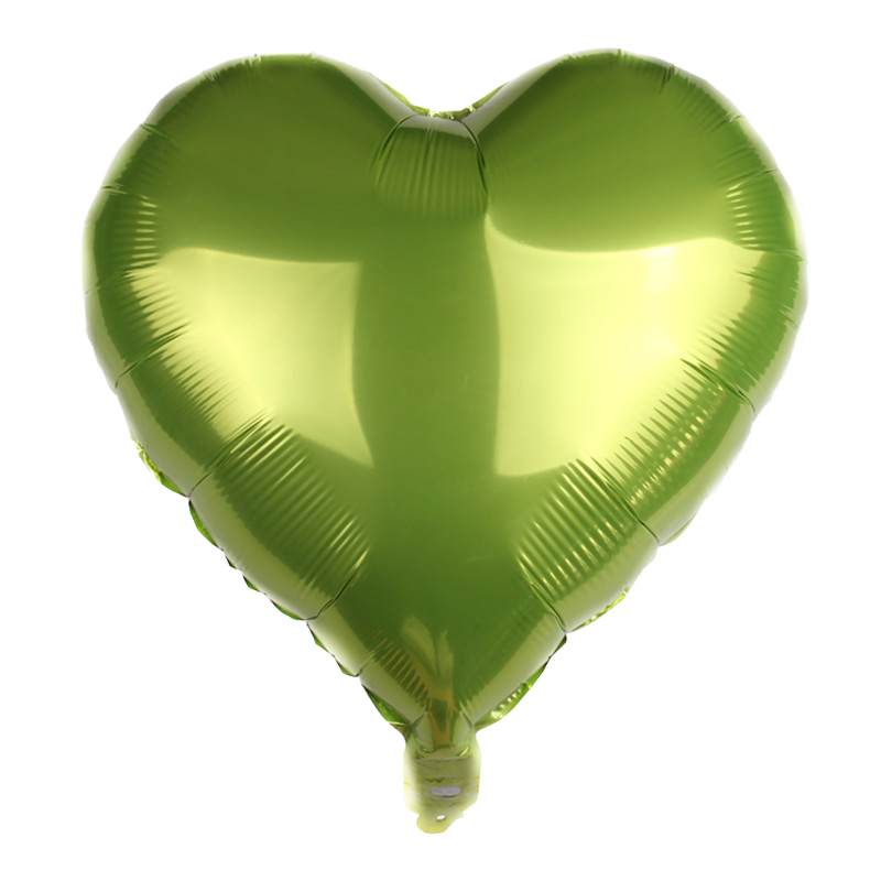 18" Metallic Green Heart Shaped Foil Balloon image 0