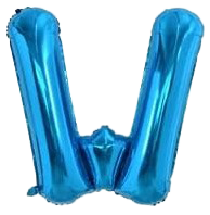 16" Blue Letter 'W' Foil Balloon image 0
