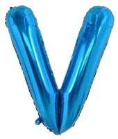 16" Blue Letter 'V' Foil Balloon image 0