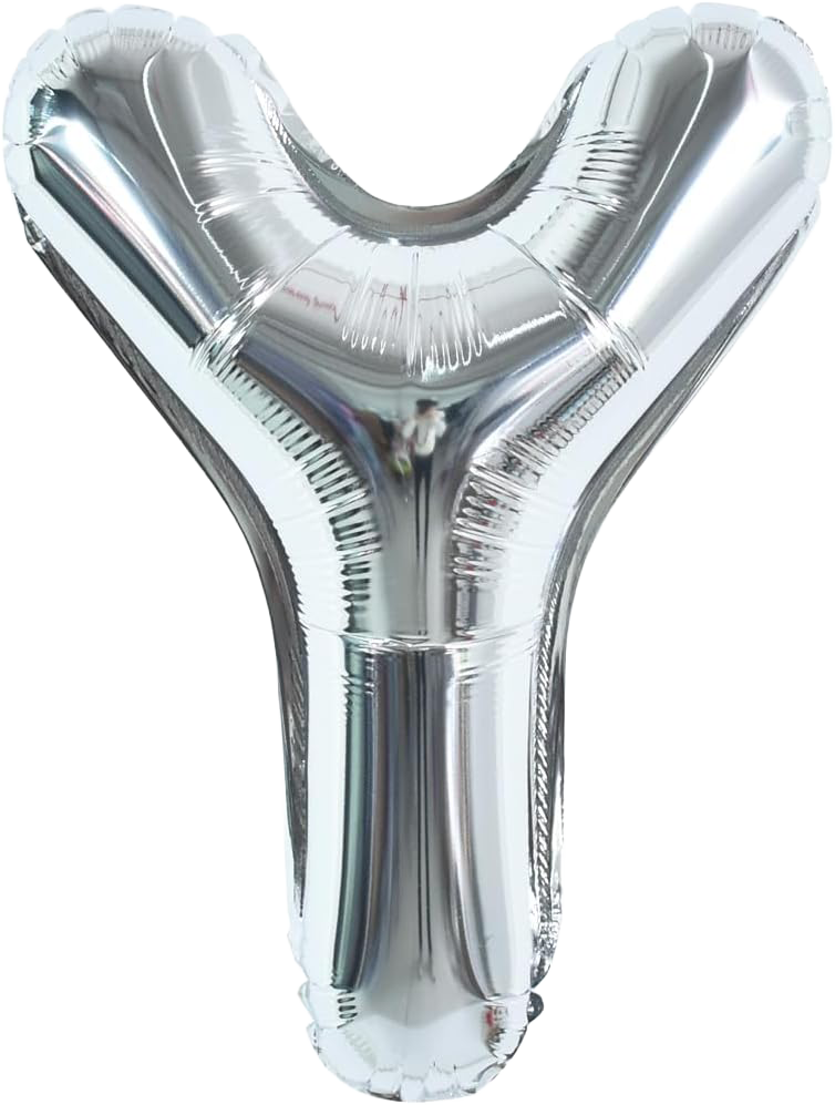 40" Jumbo 'Y' Silver Alphabet Foil Balloon image 0