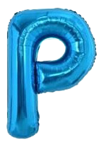 16" Blue Letter 'P' Foil Balloon image 0