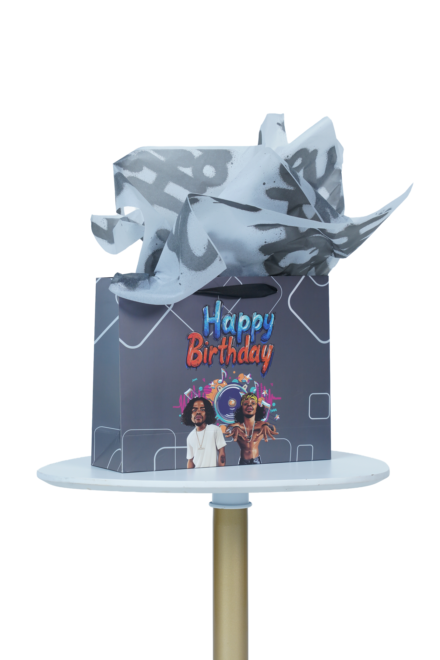 Caricature Gift Bag w/Colored Handles image 1