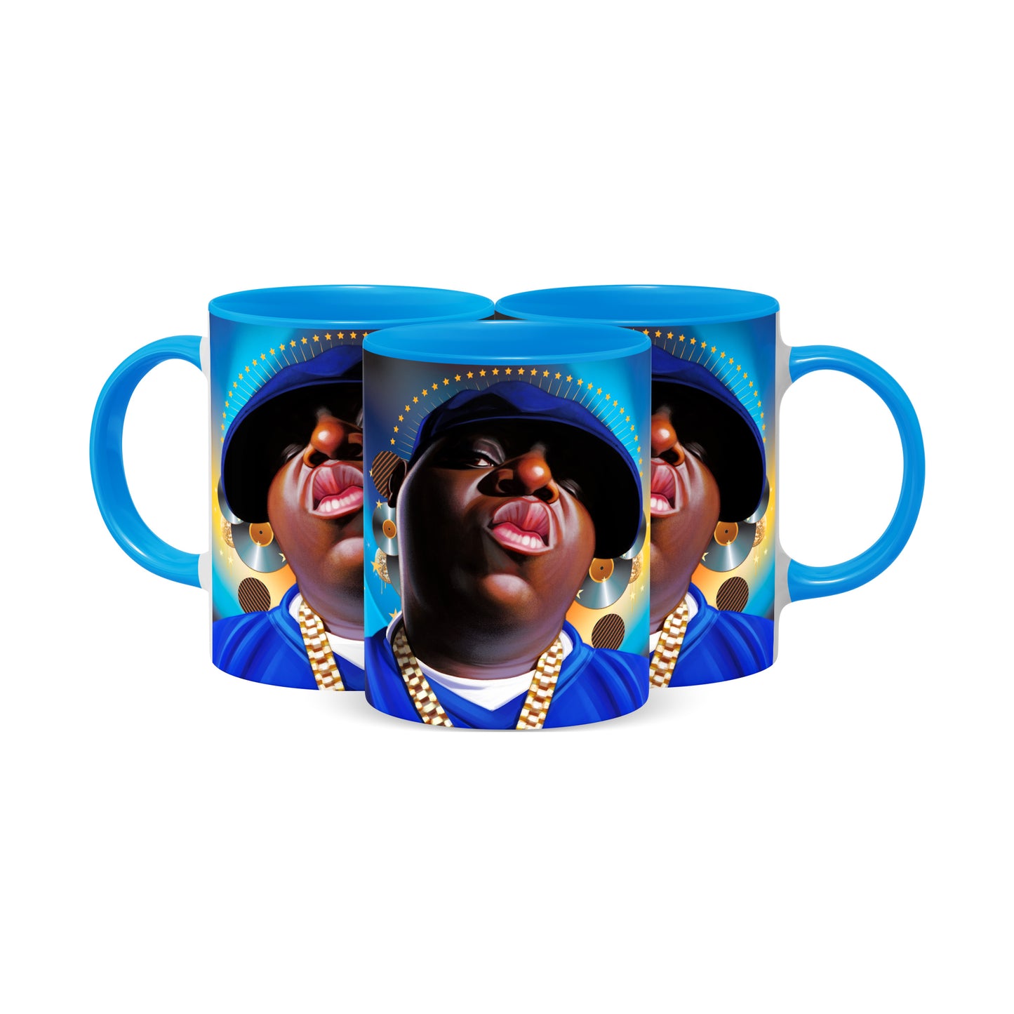 Hip Hop Caricature Ceramic Coffee Mug with Color Handle/Rim