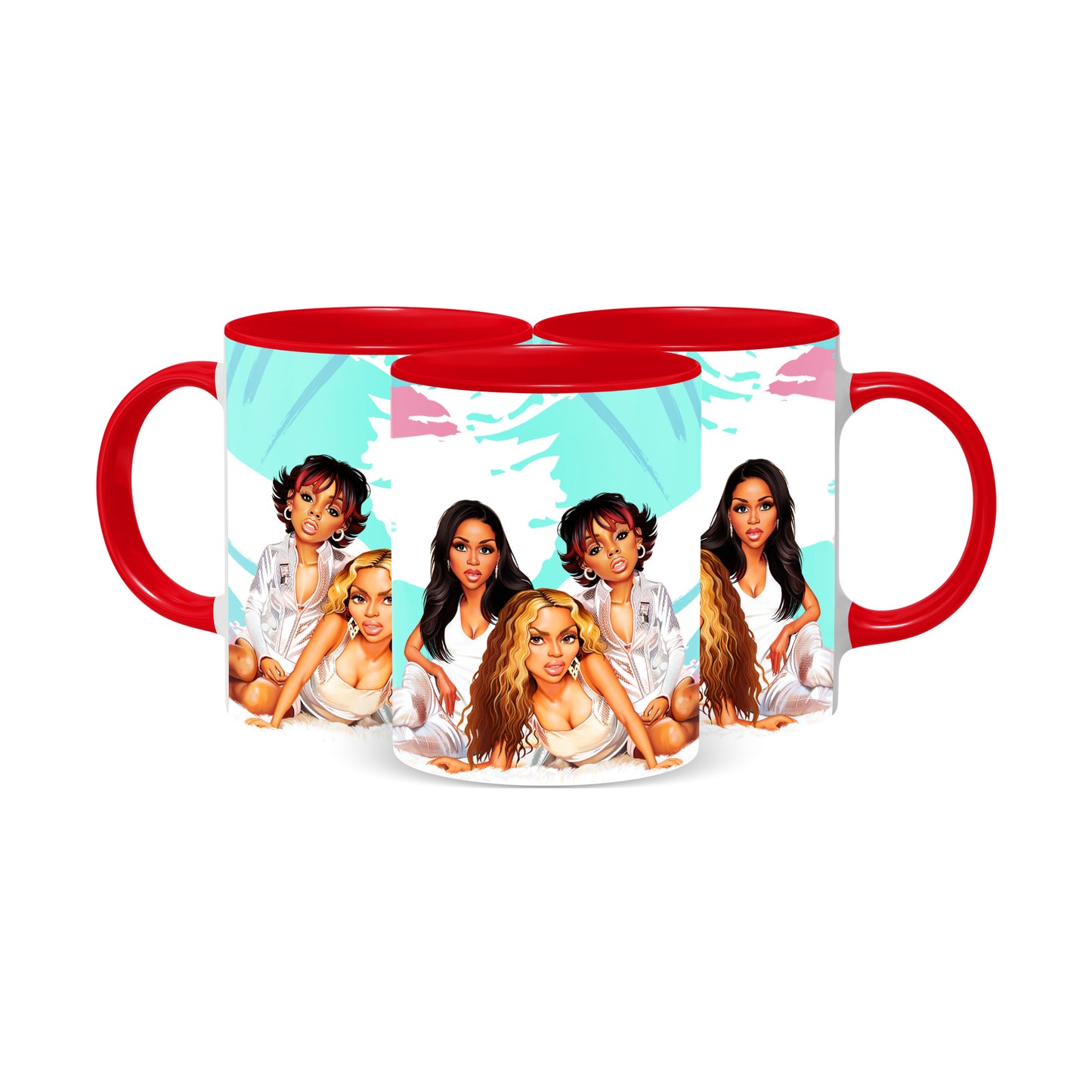 Hip Hop Caricature Ceramic Coffee Mug with Color Handle/Rim