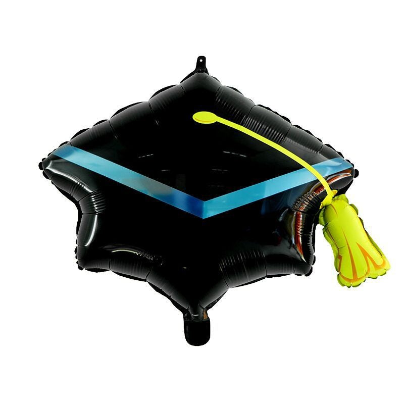 26" Black Graduation Cap Shaped Balloon