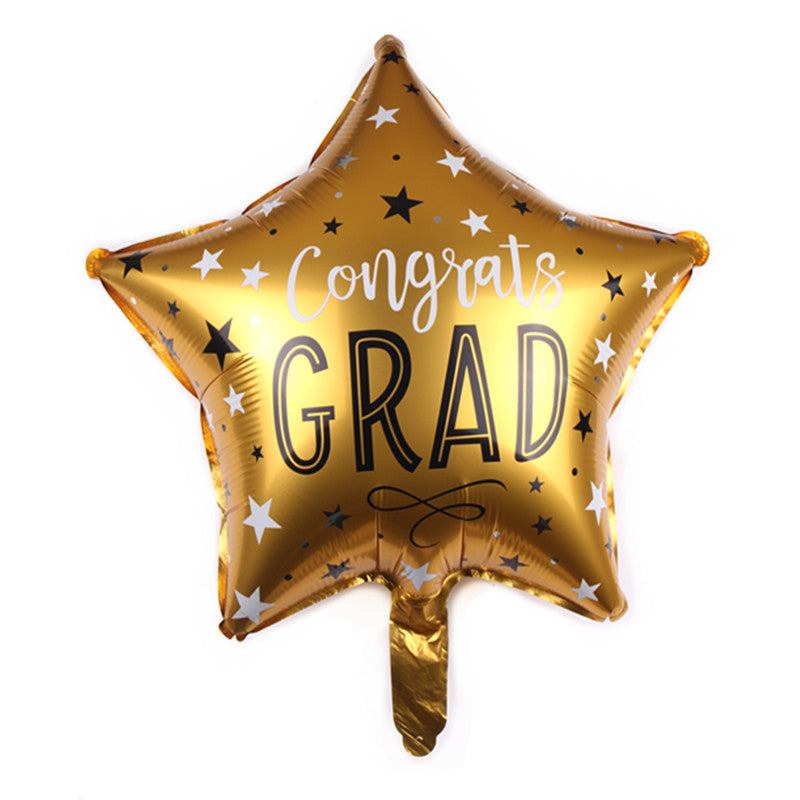 18" Gold 'Congrats Grad' Star Shaped Graduation Balloon