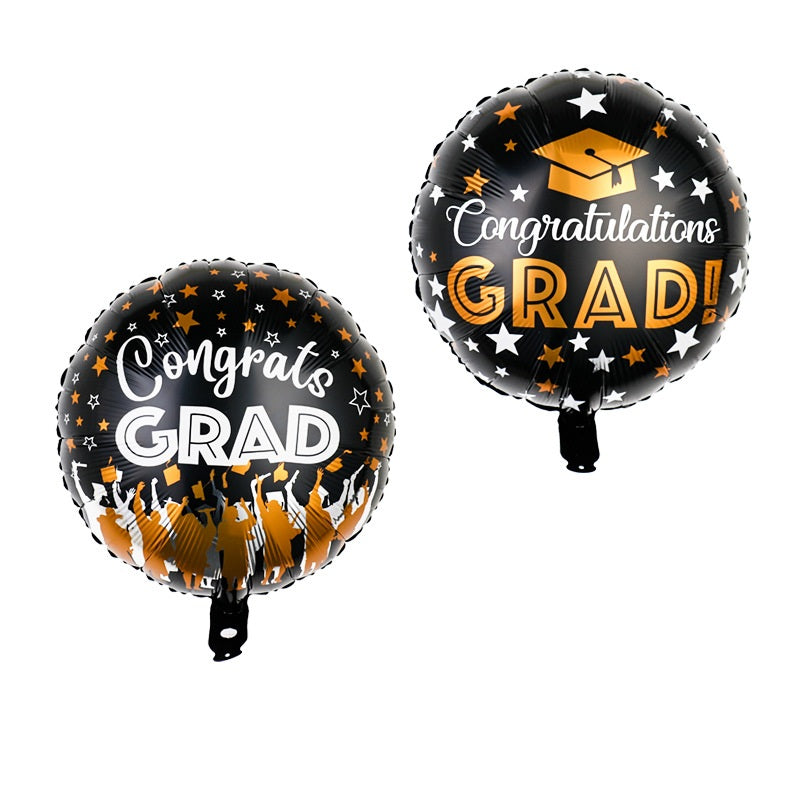 18" Black 'Congrats Grad' Double Sided Graduation Balloon