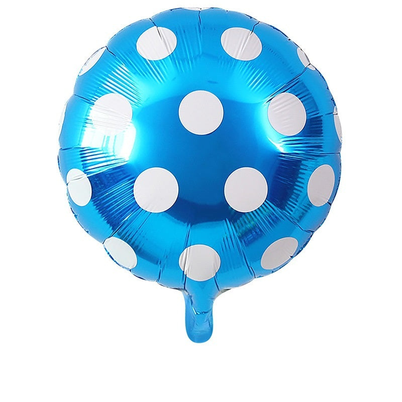 18" Royal Blue Polka Dot Round Foil Balloons