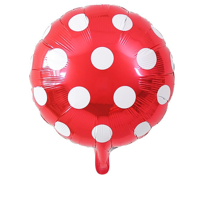 18" Red Polka Dot Round Foil Balloons