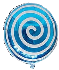 18" Metallic Blue Lollipop Shaped Foil Balloon image 0