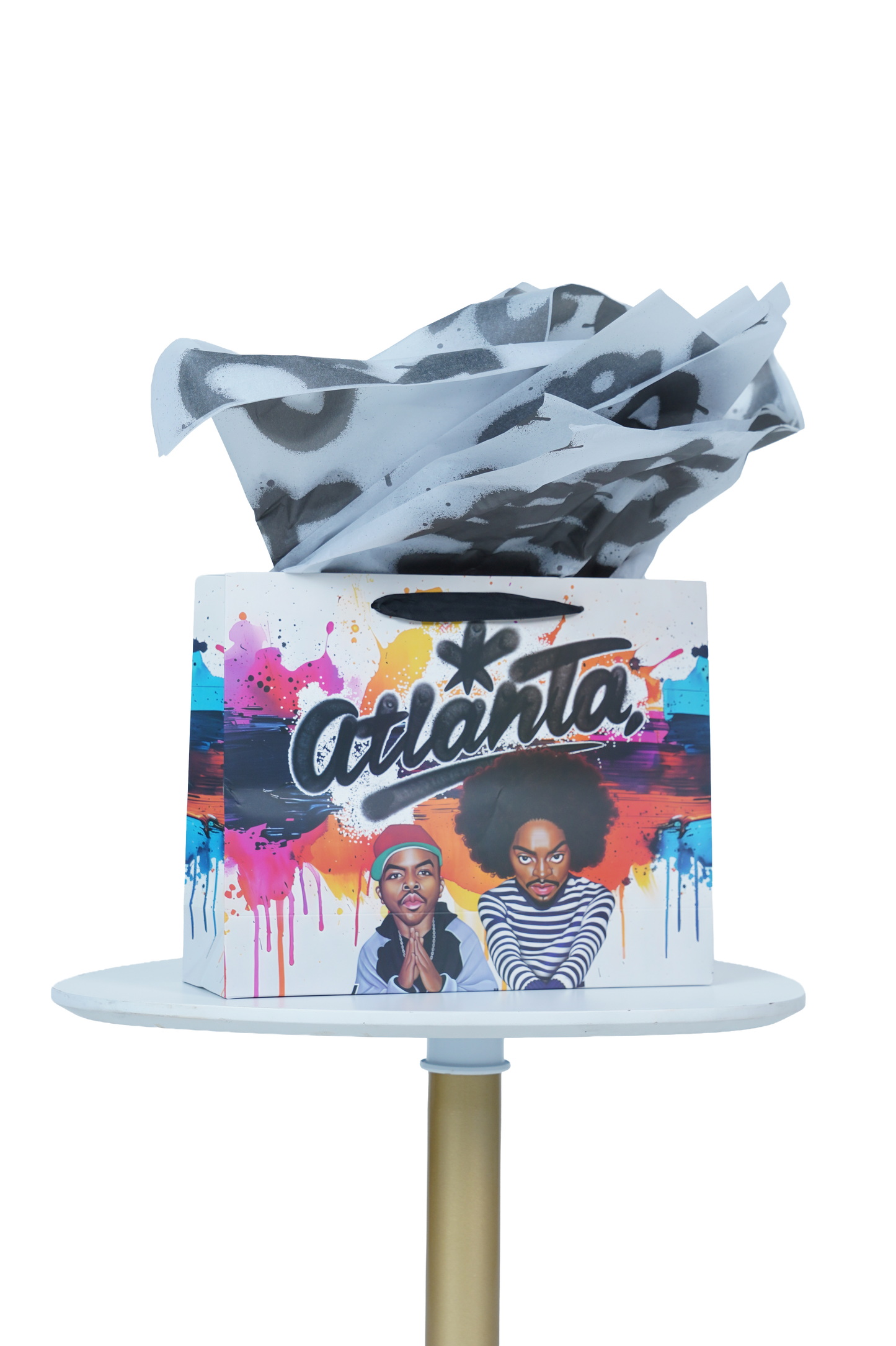 Caricature Gift Bag w/Colored Handles image 1