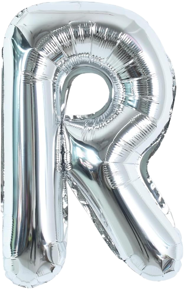 40" Jumbo 'R' Silver Alphabet Foil Balloon image 0