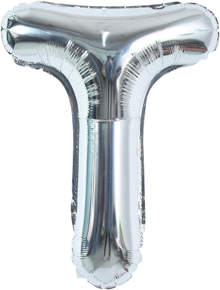 40" Jumbo 'T' Silver Alphabet Foil Balloon image 0