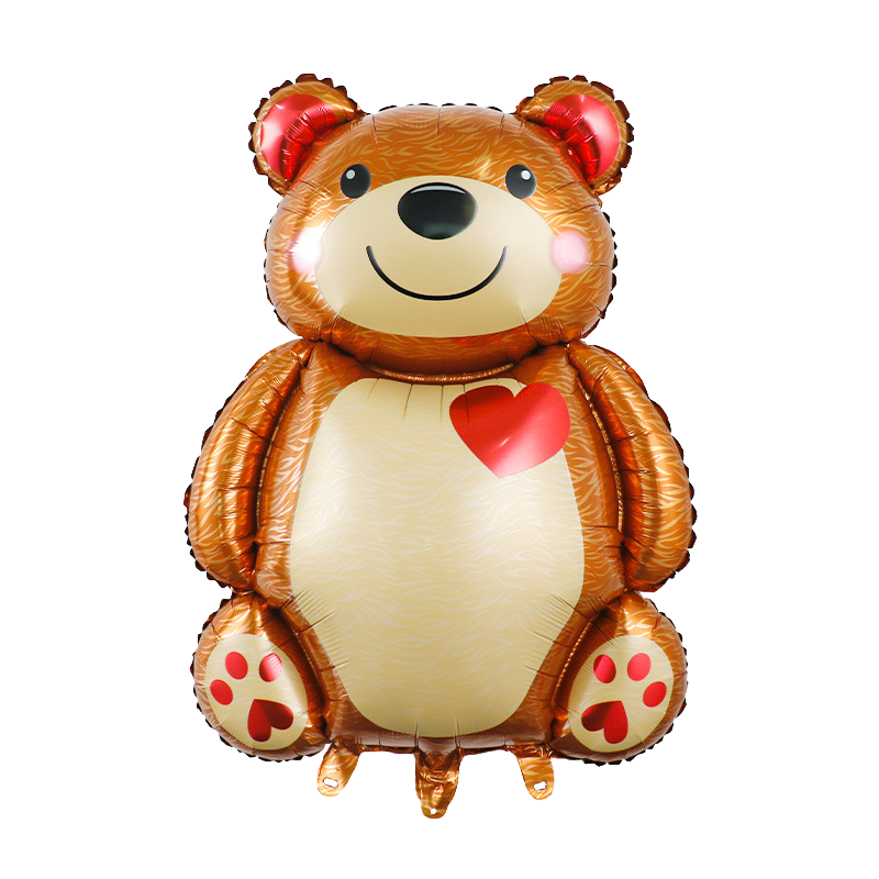36" Heart Teddy Bear Foil Balloon image 0