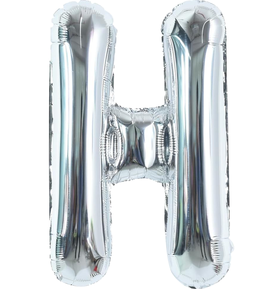 40" Jumbo 'H' Silver Alphabet Foil Balloon image 0