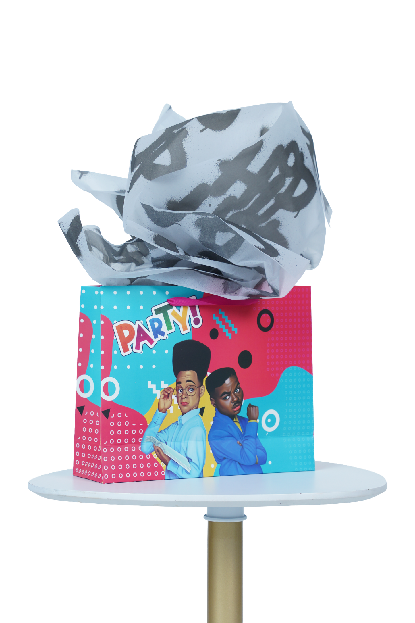 Caricature Gift Bag w/Colored Handles image 1