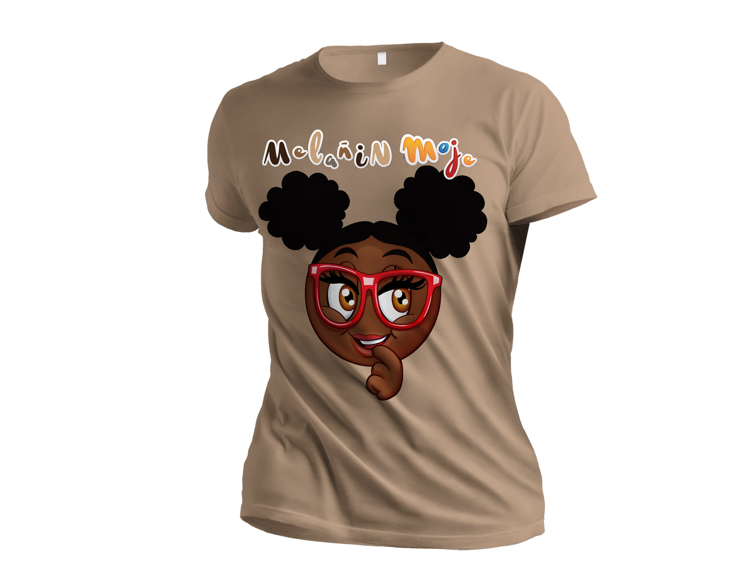 MELANIN "CUTIE PIE" EMOJI PREMIUM EMBROIDERED & SILK PATCHED T-SHIRT image 1
