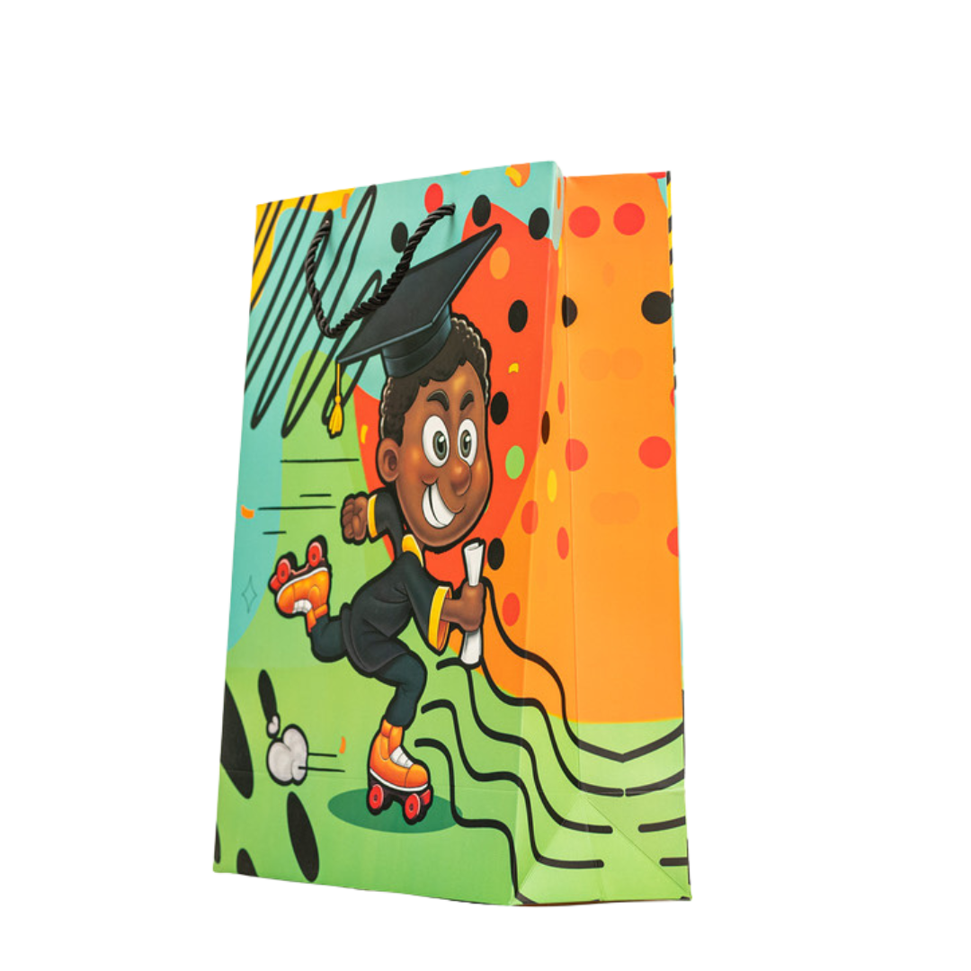 Gift Bag Durable & Colorful with Handle - Boy on Ska image 2
