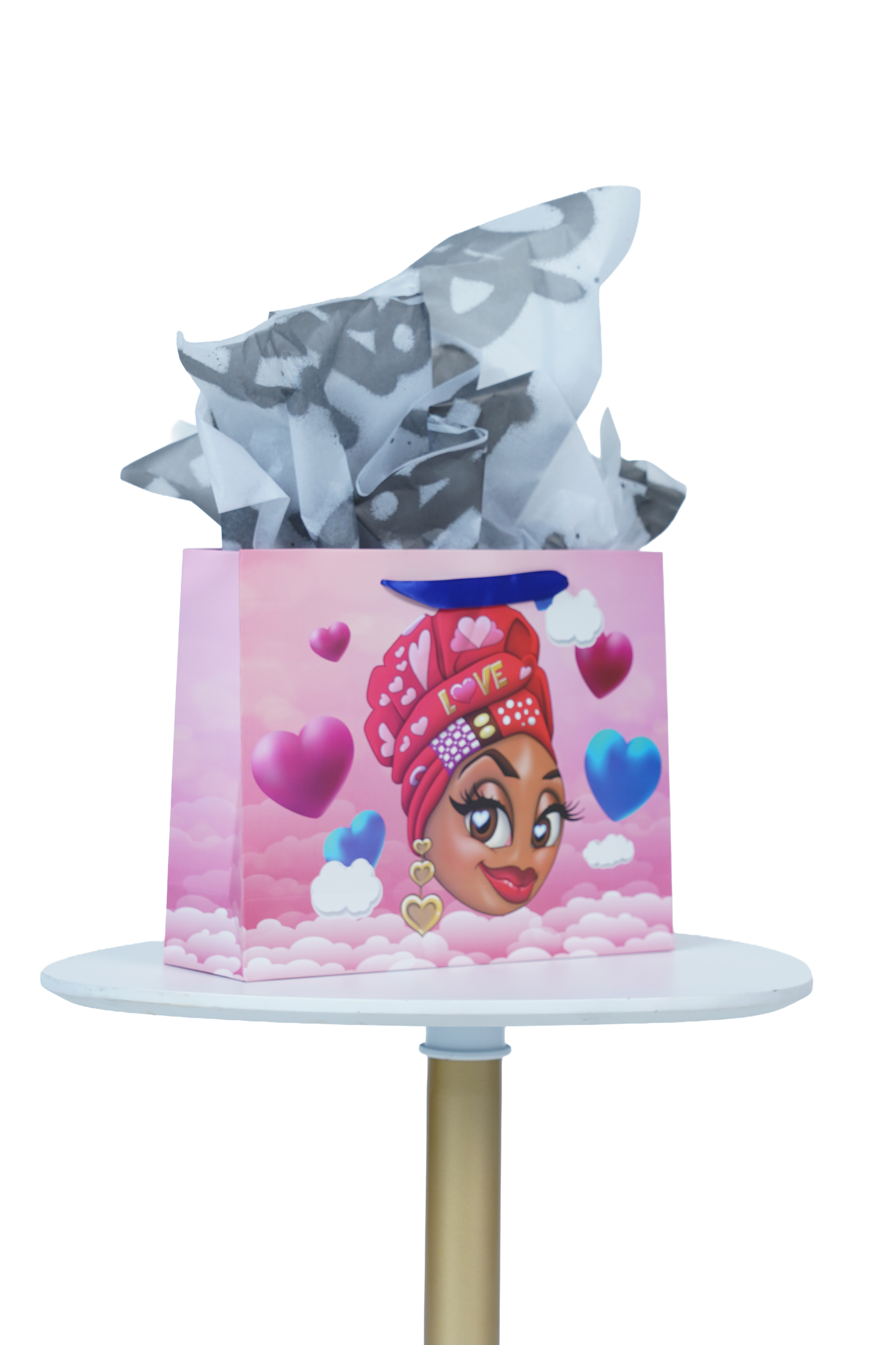 Caricature Gift Bag w/Colored Handles image 1