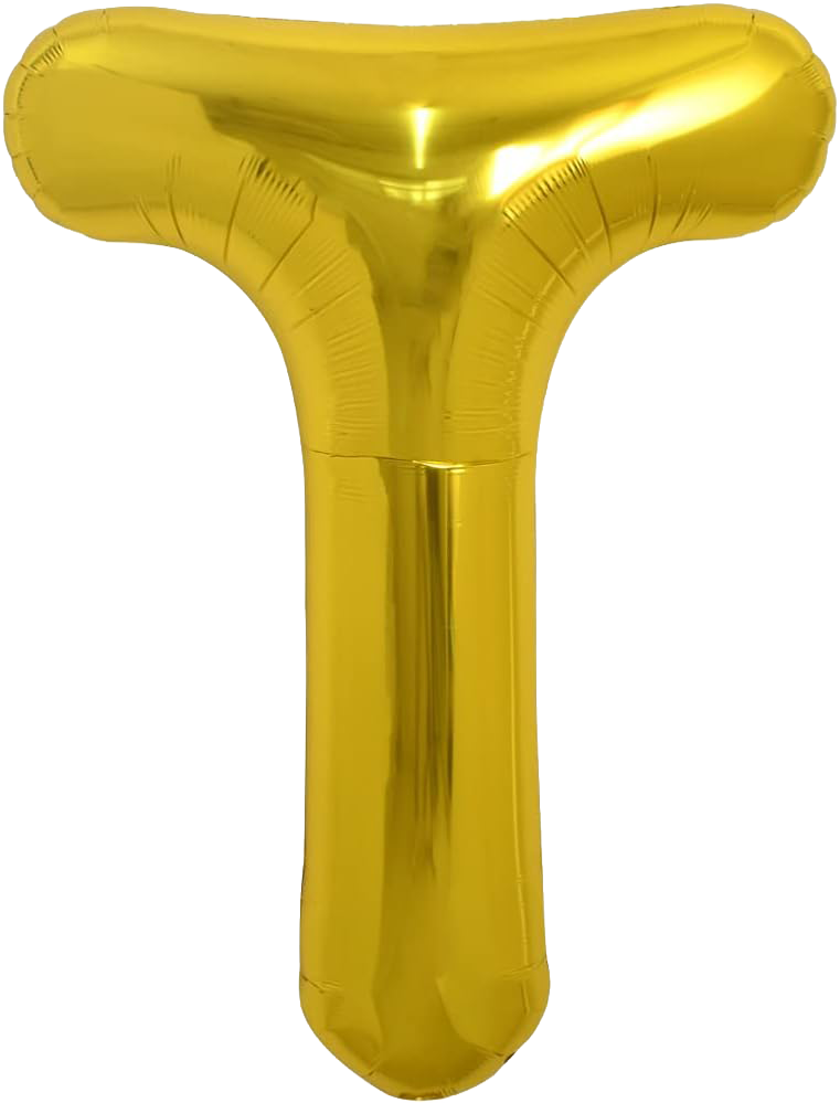 40" Jumbo 'T' Gold Alphabet Foil Balloon image 0