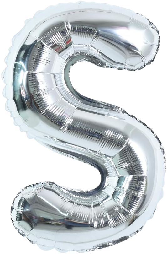 40" Jumbo 'S' Silver Alphabet Foil Balloon image 0