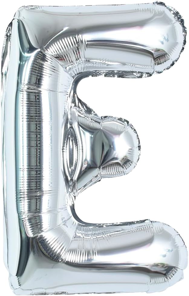 40" Jumbo 'E' Silver Alphabet Foil Balloon image 0