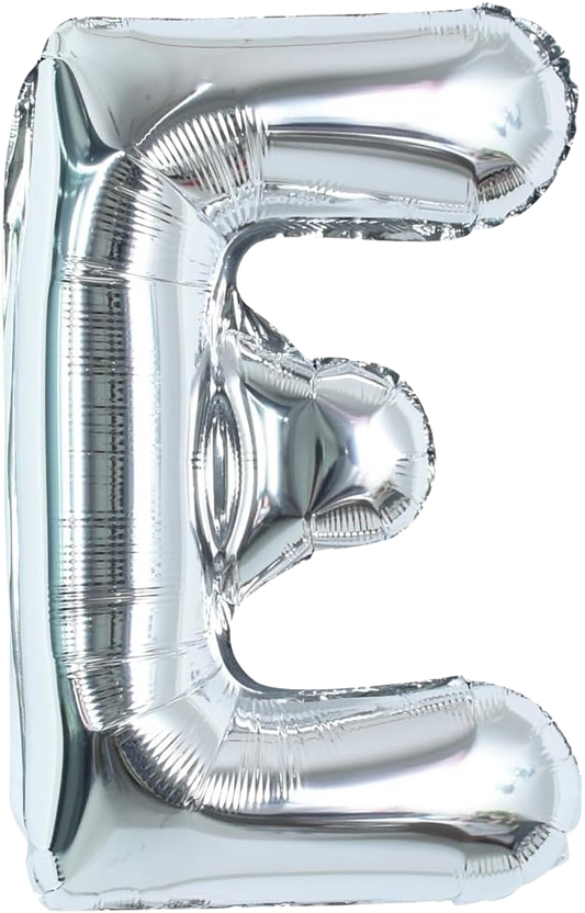 40" Jumbo 'E' Silver Alphabet Foil Balloon image 0