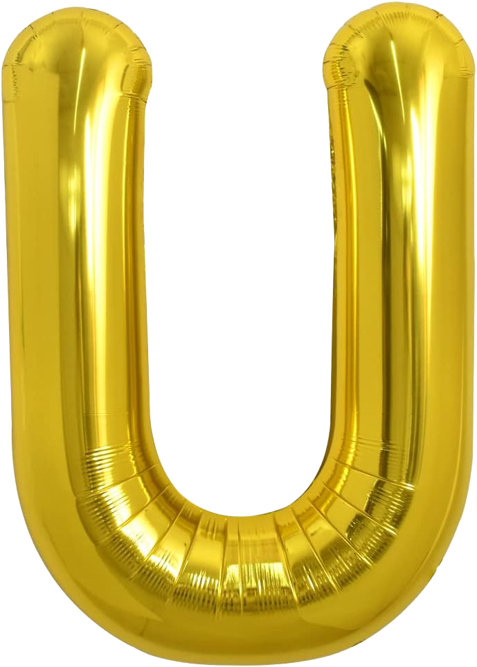 40" Jumbo 'U' Gold Alphabet Foil Balloon image 0