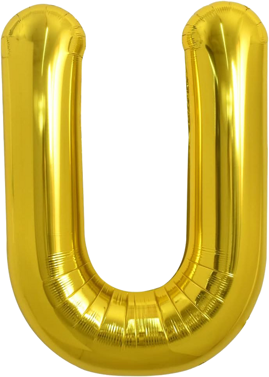 40" Jumbo 'U' Gold Alphabet Foil Balloon image 0