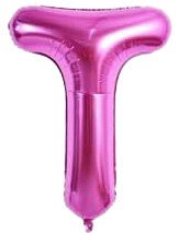 16" Pink Letter 'T' Foil Balloon image 0