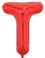 16" Red Letter 'T' Foil Balloon image 0