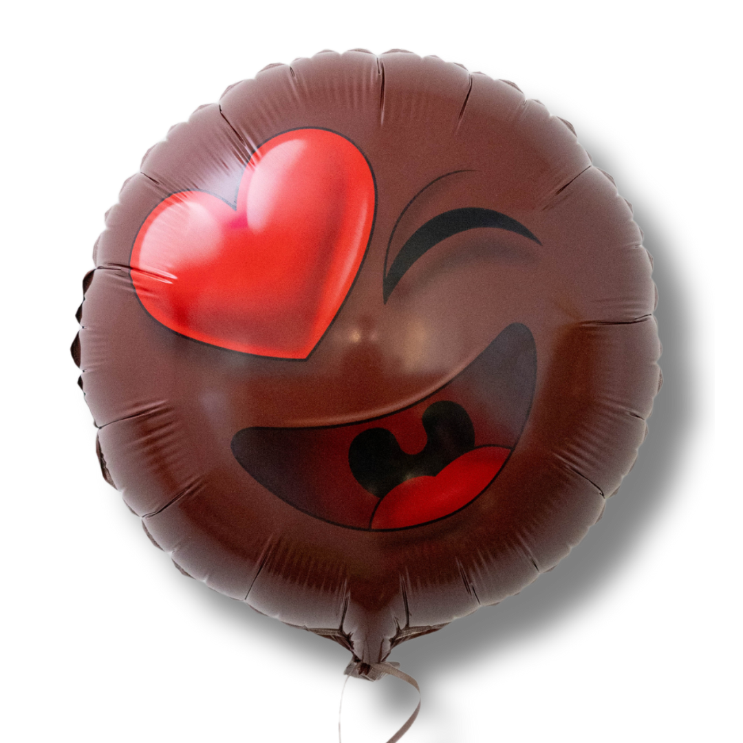 18" Melanin Moji Winking Heart Balloon image 0