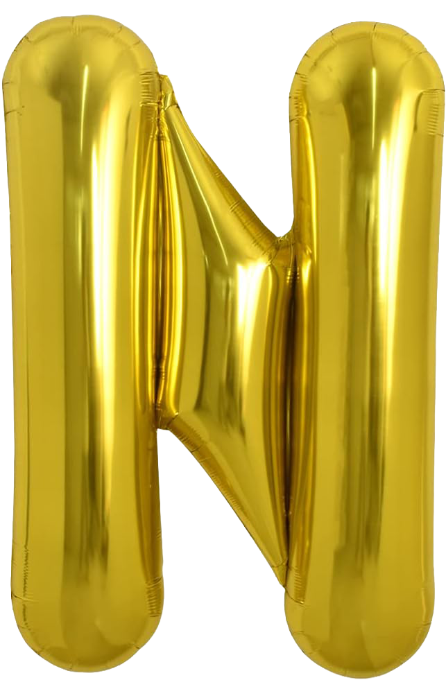 40" Jumbo 'N' Gold Alphabet Foil Balloon image 0