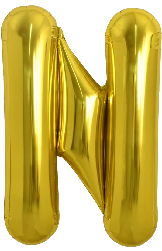 40" Jumbo 'N' Gold Alphabet Foil Balloon image 0