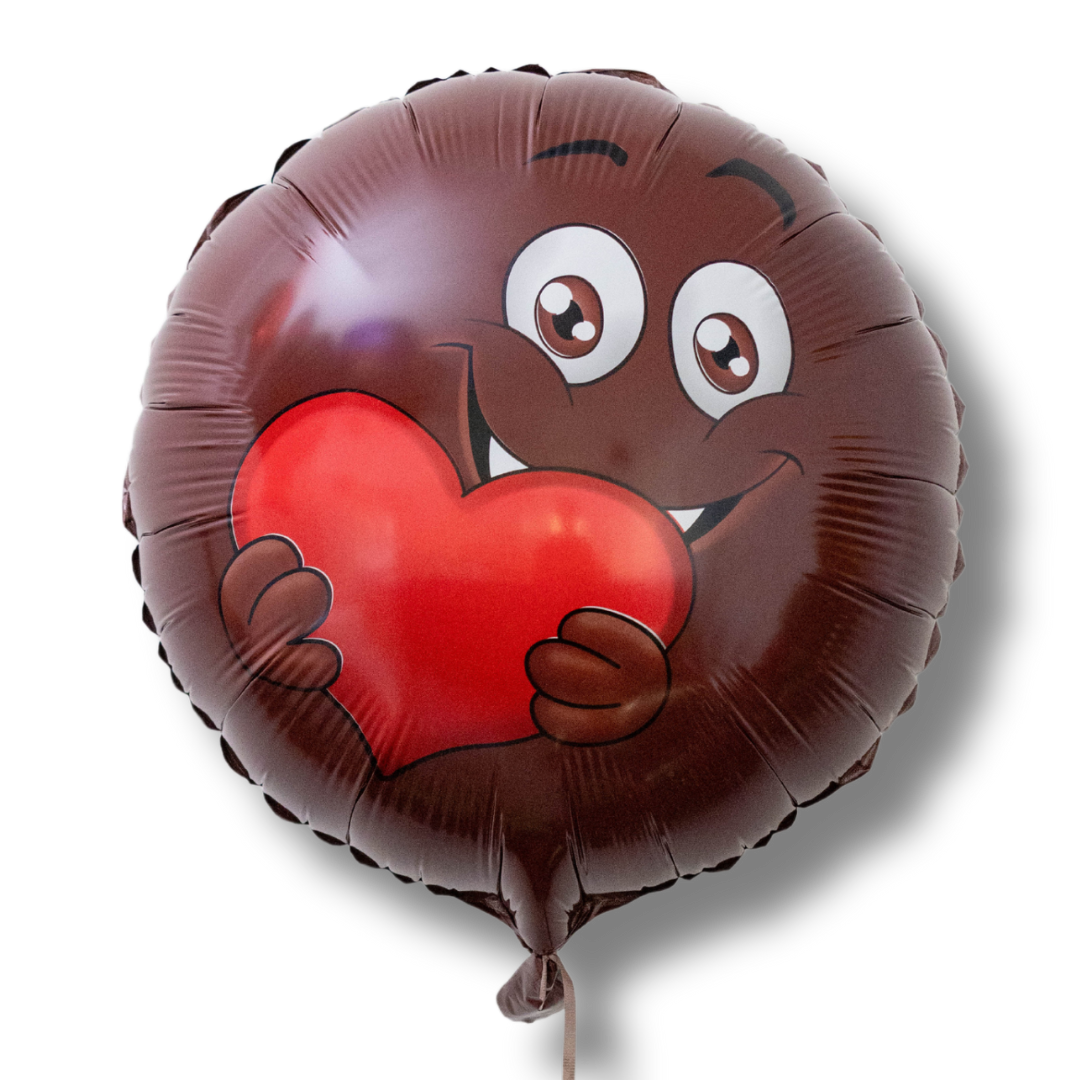18" Melanin Moji Heart Hug Balloon image 0