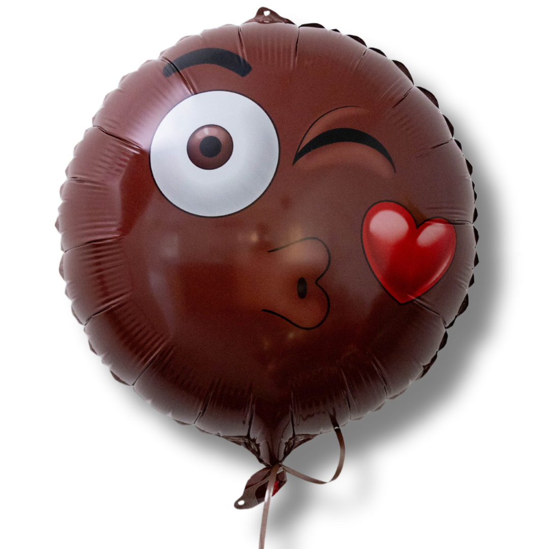 18" Melanin Moji Winking Kiss Balloon image 0