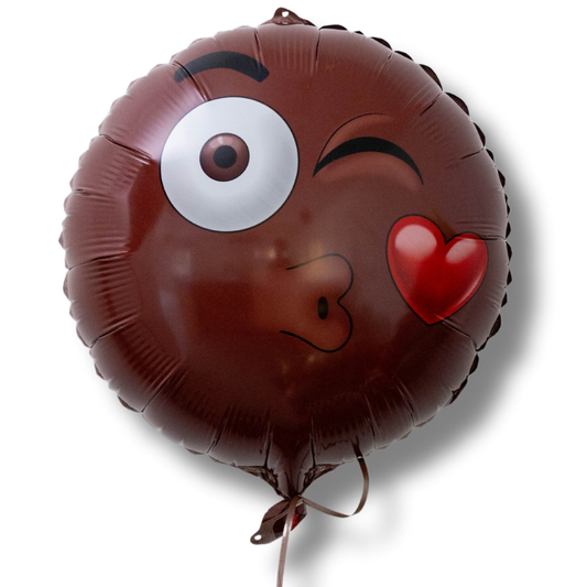 18" Melanin Moji Winking Kiss Balloon image 0