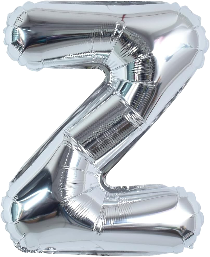 40" Jumbo 'Z' Silver Alphabet Foil Balloon image 0