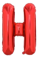 16" Red Letter 'H' Foil Balloon image 0