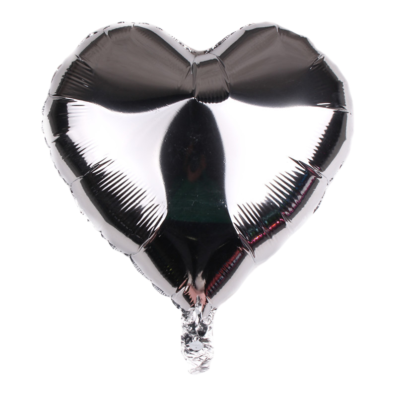 18" Silver Heart Shaped Foil Balloon image 0