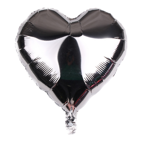 18" Silver Heart Shaped Foil Balloon