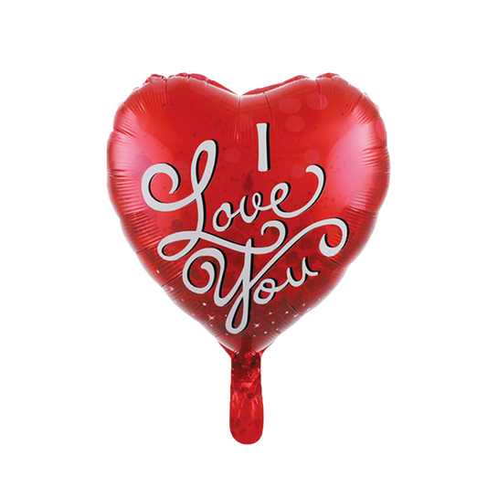 18" Red w/White Letters Heart Shaped 'I Love You' Balloon image 0